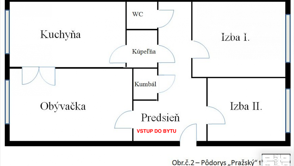 REZERVOVANÉ - PREDÁM 3i byt PRAŽÁK so 6m loggiou v pôvodnom stave